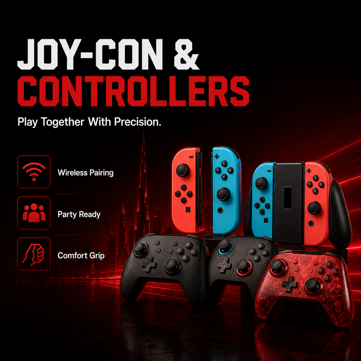 NINTENDO SWITCH JOYCON AND CONTROLLERS 