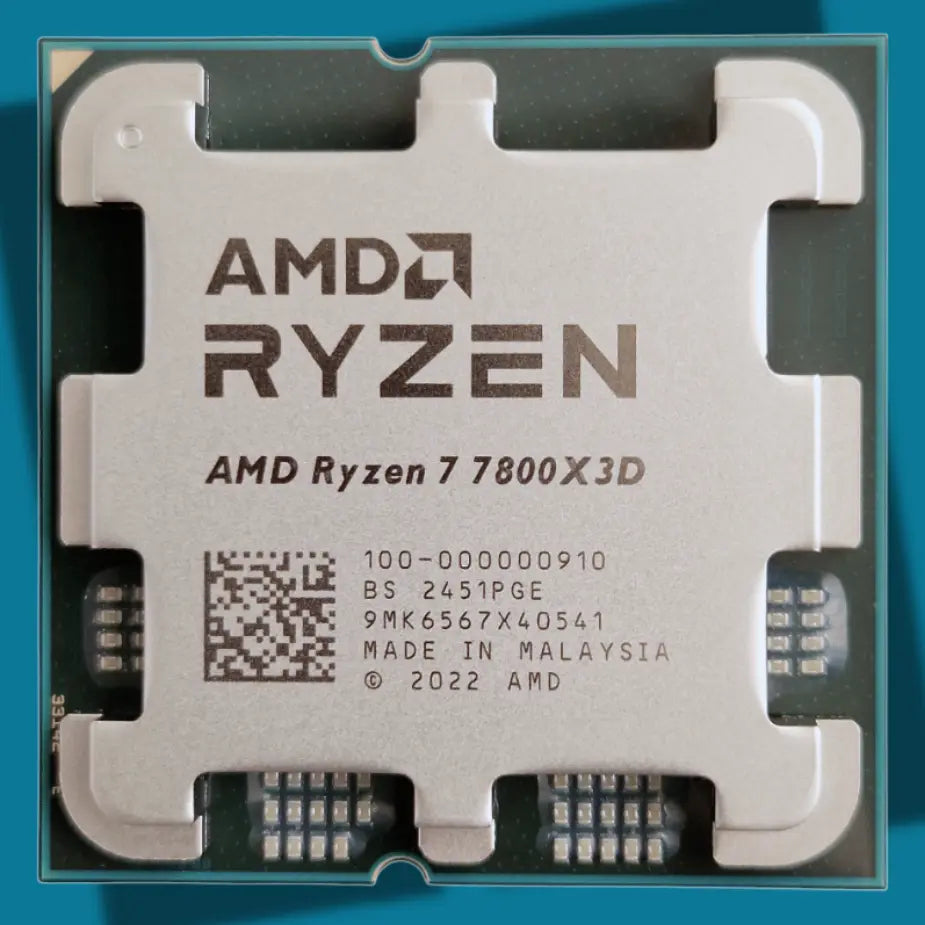 AMD Ryzen 7 7800X3D Tray desktop processor angled product view
