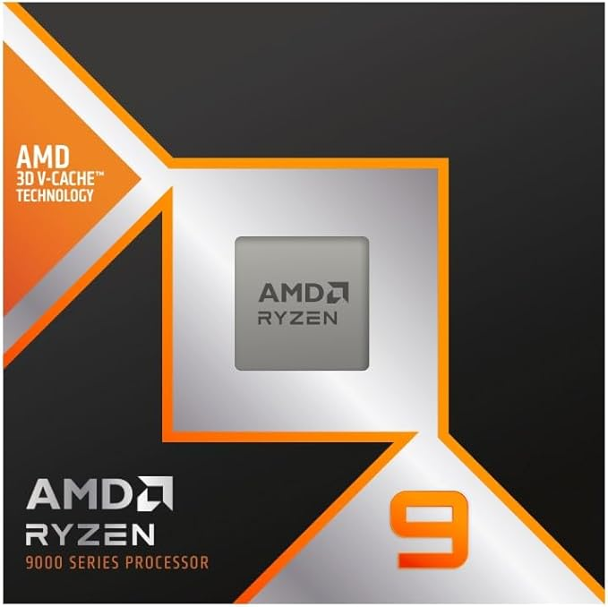 AMD Ryzen 9 9900X3D desktop processor angled product view