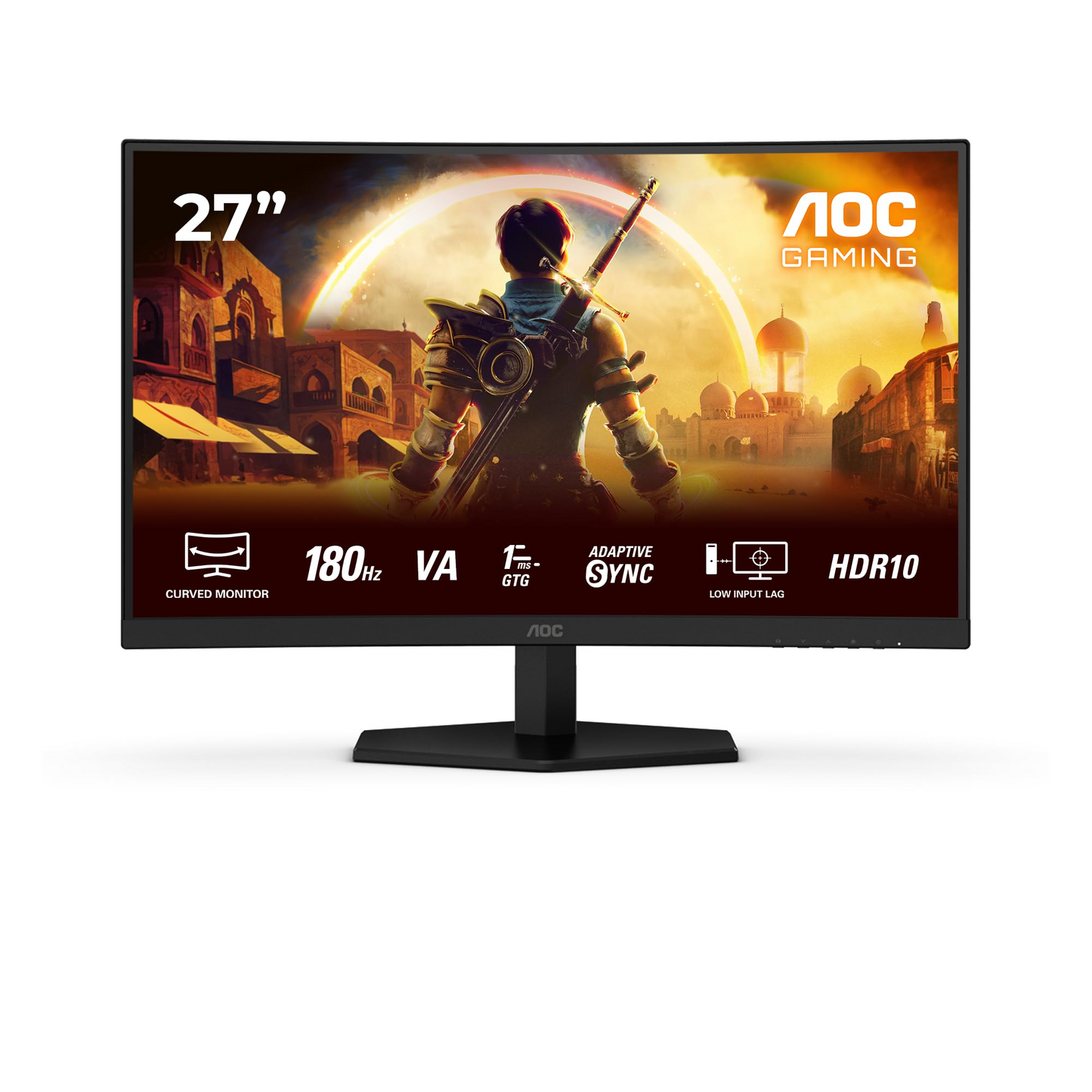 AOC 27G42E 27-inch FHD 180Hz gaming monitor front view for gaming setups in Dubai