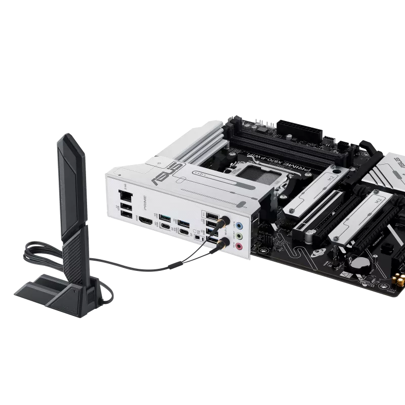 ASUS Prime X870-P WiFi AM5 DDR5 motherboard angled product view