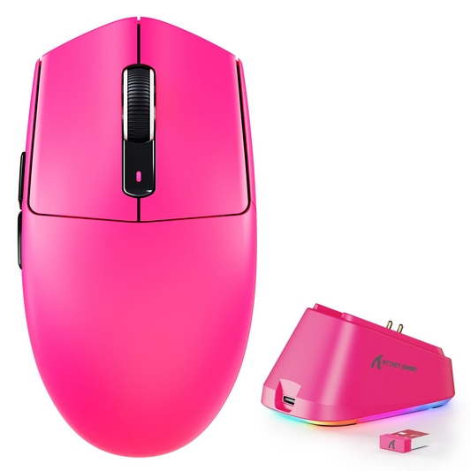 ATTACK SHARK G3 Pro red tri-mode wireless gaming mouse front view for gaming setups in Dubai