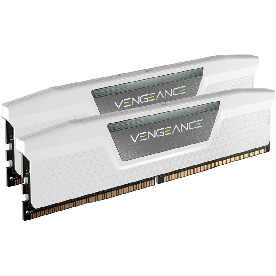 Corsair Vengeance DDR5 6000MHz 32GB white desktop RAM angled product view