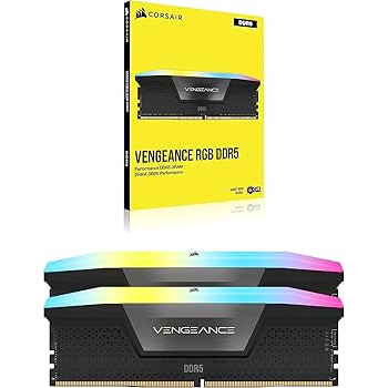 Corsair Vengeance RGB DDR5 6000MHz 32GB black RAM front view for gaming PC builds in Dubai