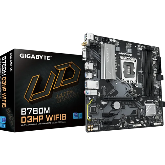 GIGABYTE B760M D3HP WiFi6 DDR5 motherboard front view for Intel PC builds in Dubai