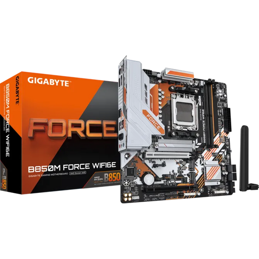 GIGABYTE B850M FORCE WiFi6E DDR5 AM5 motherboard front view for AMD Ryzen PC builds in Dubai
