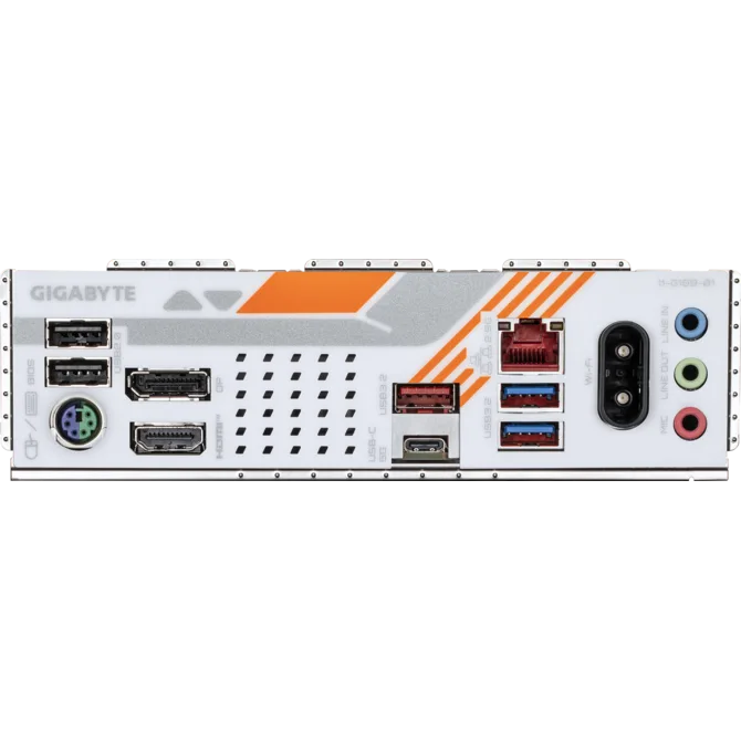 GIGABYTE B850M FORCE WiFi6E DDR5 AM5 motherboard rear I/O ports