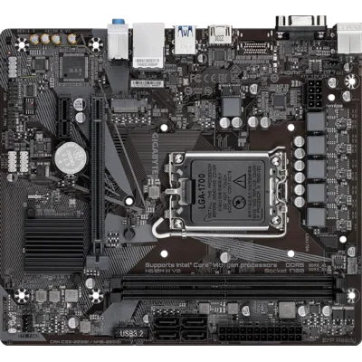GIGABYTE H610M H V2 DDR5 motherboard angled product view