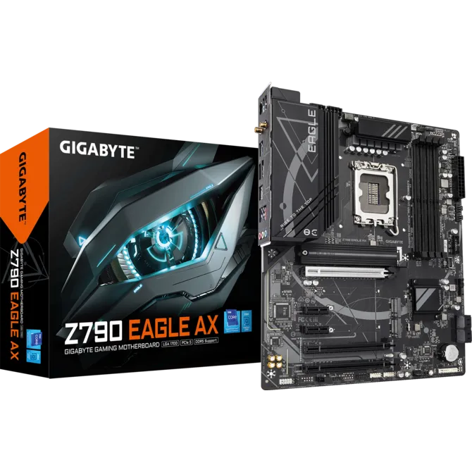 GIGABYTE Z790 EAGLE AX DDR5 motherboard front view for Intel gaming PC builds in Dubai