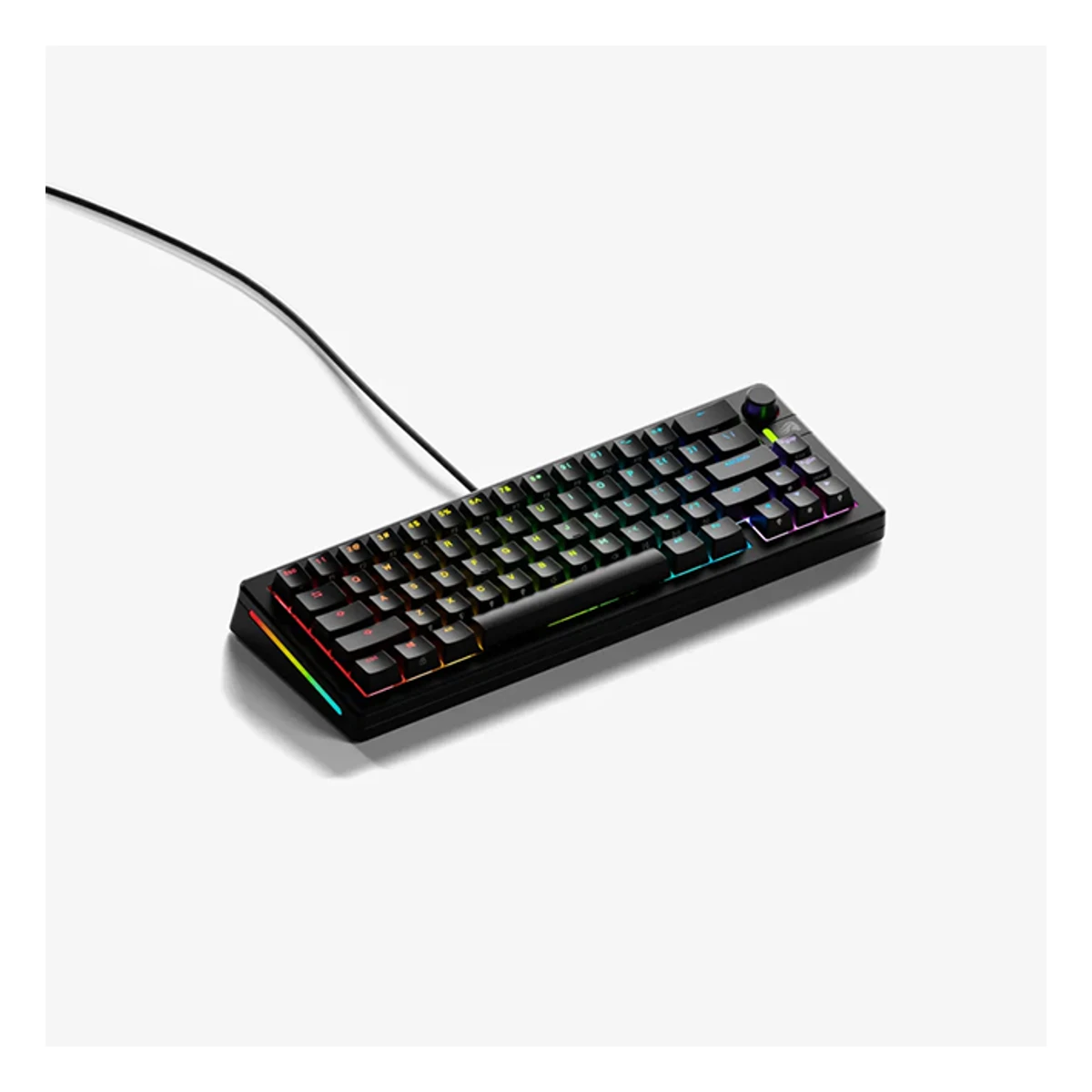 Glorious GMMK 3 65% Arabic black mechanical gaming keyboard angled product view