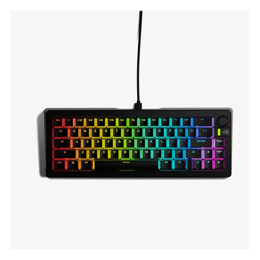 Glorious GMMK 3 65% Arabic black wired mechanical gaming keyboard front view for gaming setups in Dubai