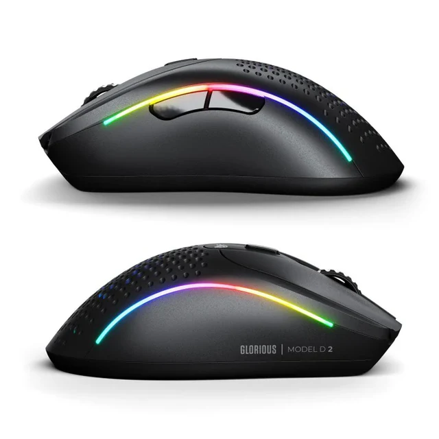 Glorious Model D 2 RGB wireless gaming mouse black with ergonomic lightweight design