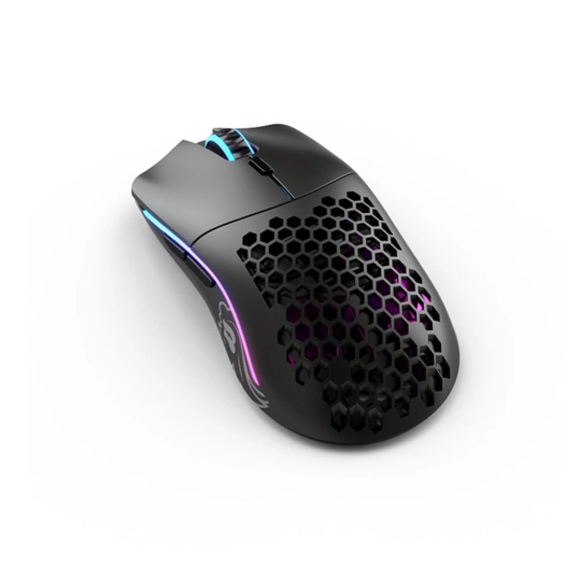 Glorious Model O Minus matte black lightweight gaming mouse angled product view
