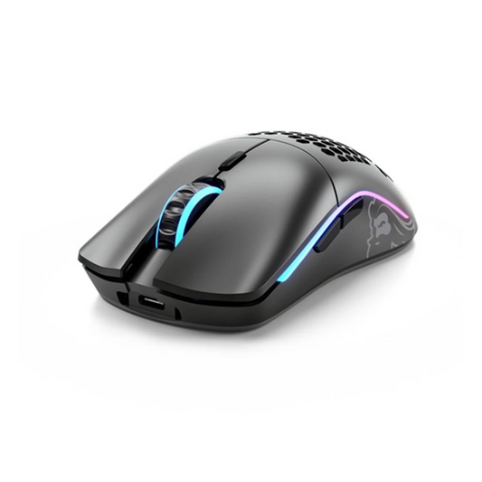 Glorious Model O Minus matte black wired gaming mouse front view for gaming setups in Dubai