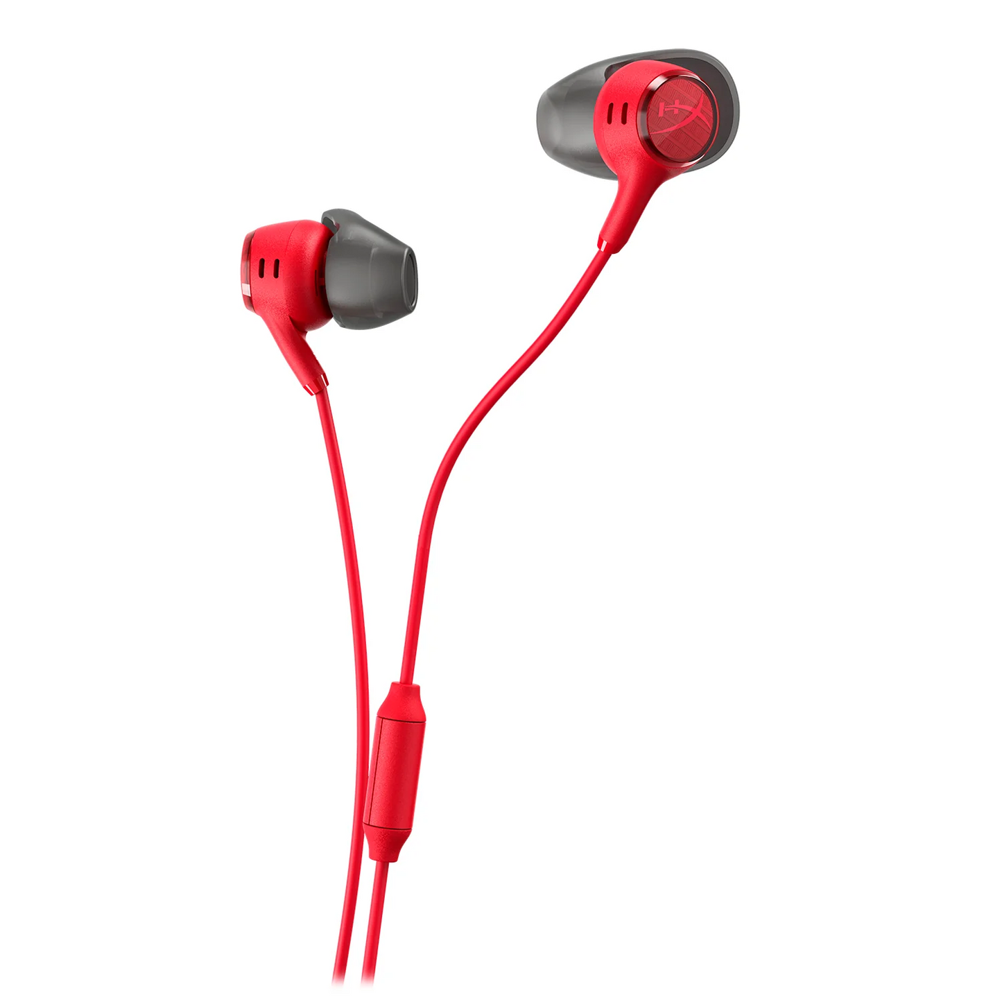 HyperX Cloud Earbuds III Red wired gaming earbuds angled product view