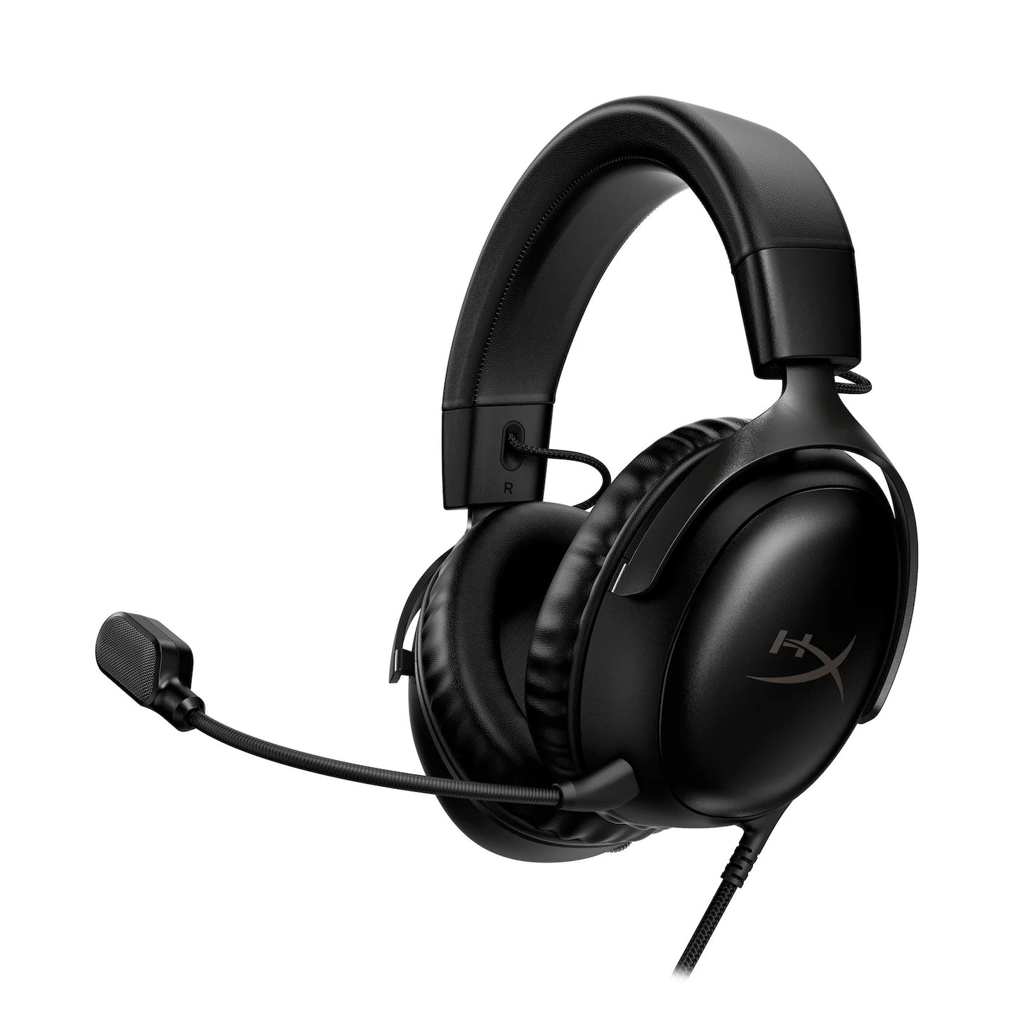 HyperX Cloud III Black wired gaming headset with detachable noise-cancelling microphone