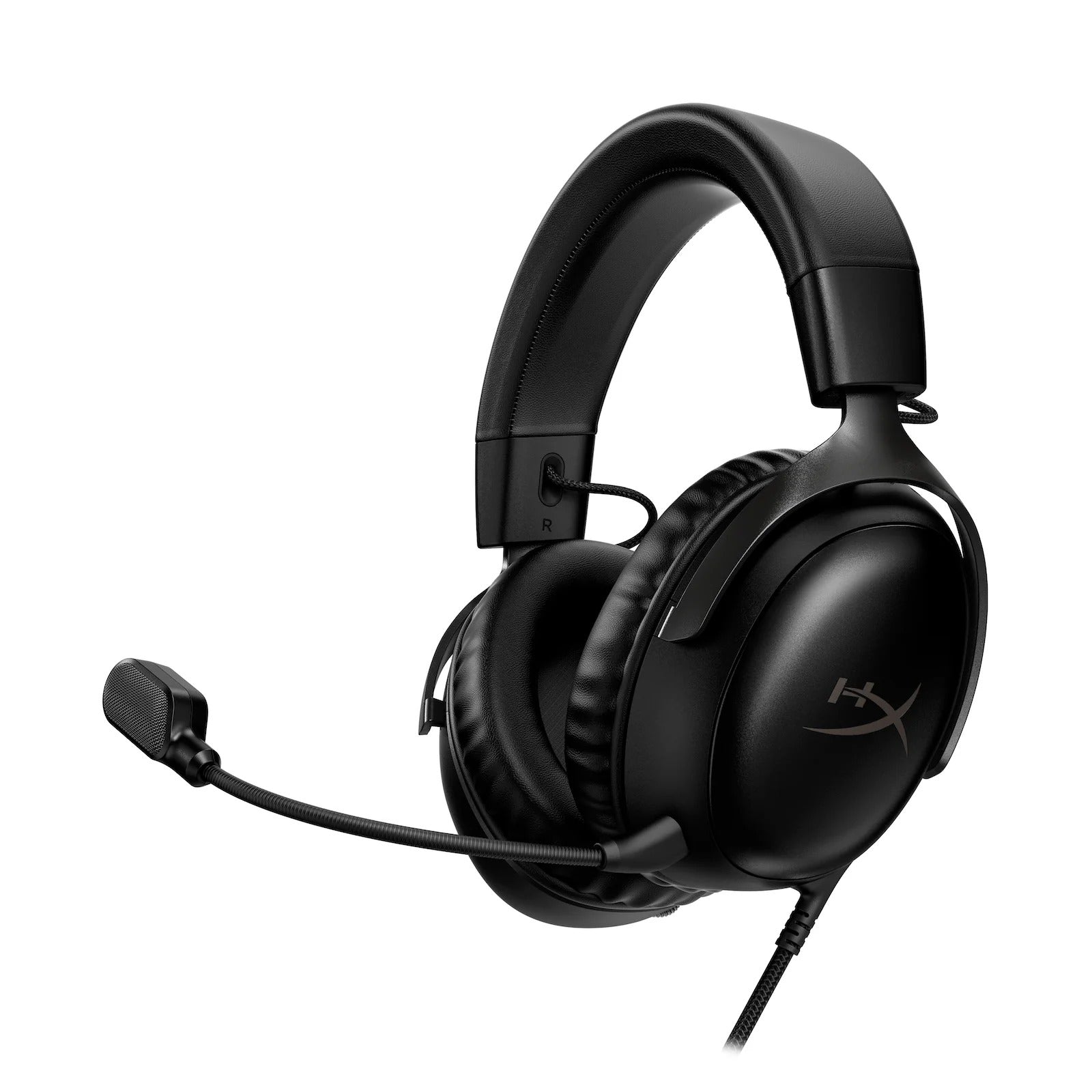 HyperX Cloud III Black wired gaming headset with detachable noise-cancelling microphone