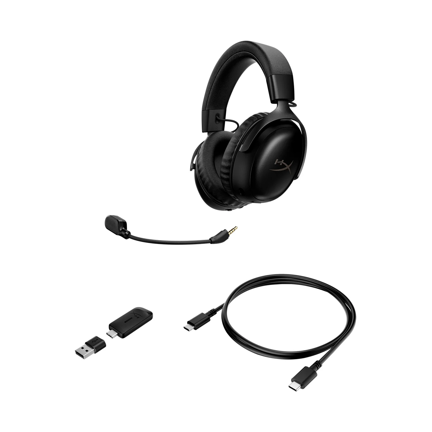 HyperX Cloud III S Black wireless gaming headset with detachable boom microphone