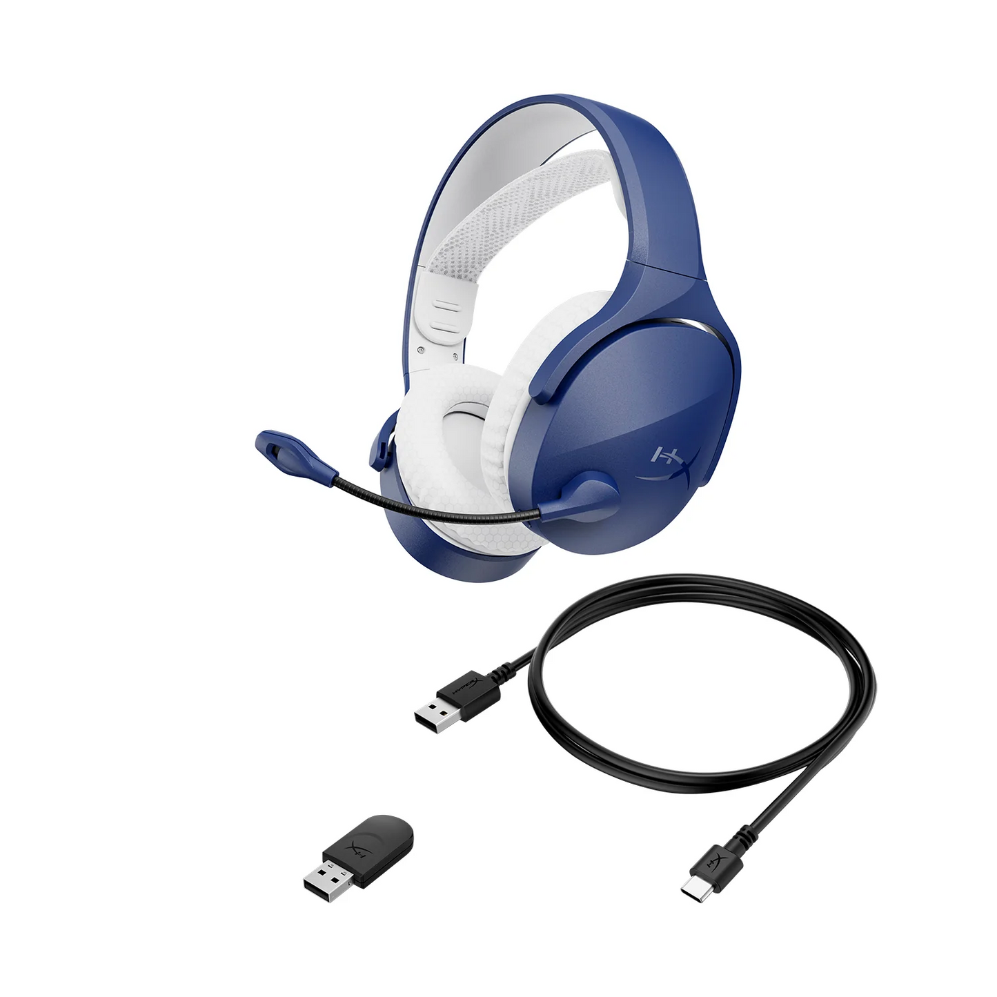HyperX Cloud Jet Dual Wireless Gaming Headset Blue angled product view