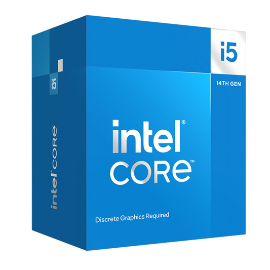 Intel Core i5-14400F 14th Gen desktop processor angled product view