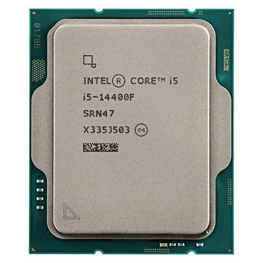 Intel Core i5-14400F 14th Gen tray processor front view for gaming PC builds in Dubai