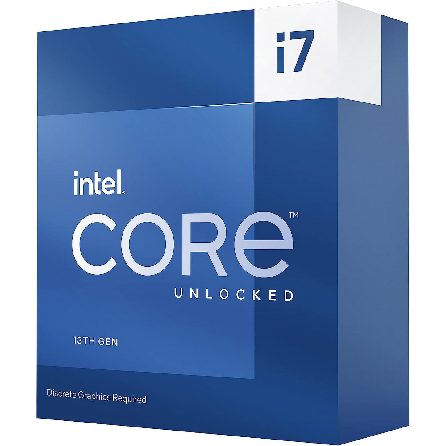 Intel Core i7-13700KF 13th Gen desktop processor angled product view