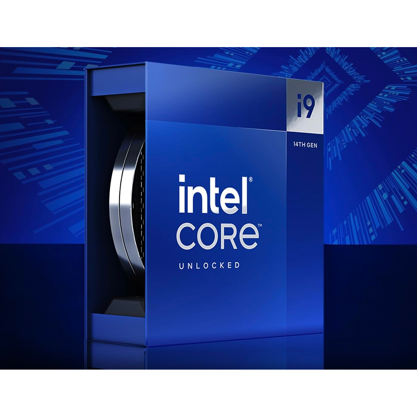 Intel Core i9-14900K 14th Gen desktop processor angled product view