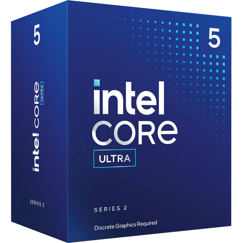 Intel Core Ultra 5 225F desktop processor angled product view