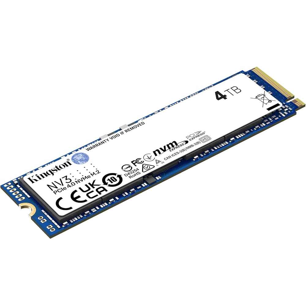 Kingston NV3 4TB M.2 2280 NVMe SSD for laptop and desktop upgrades