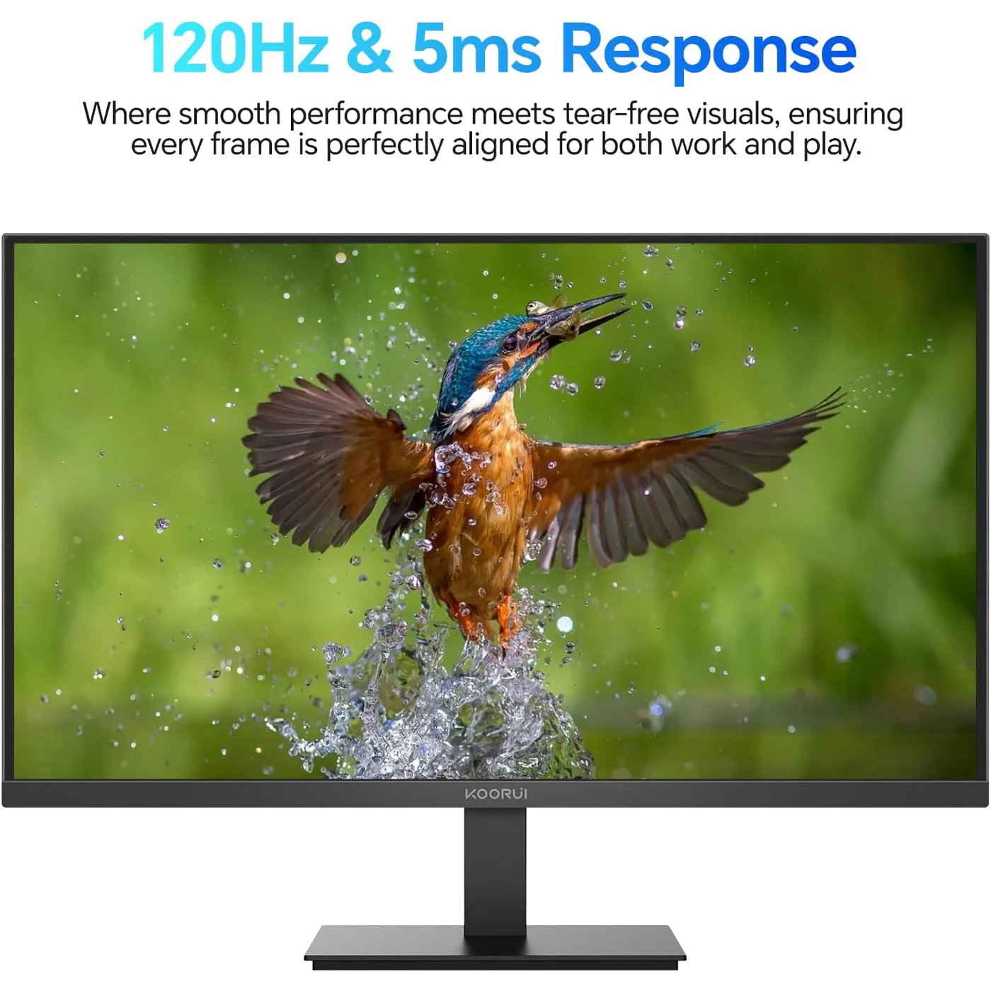 KOORUI E2411H 24-inch Full HD 120Hz black monitor angled product view