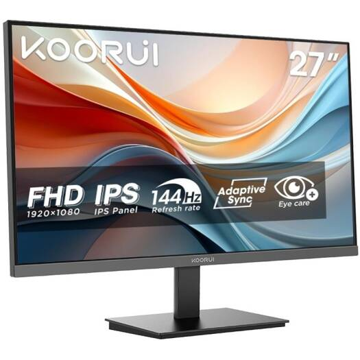 KOORUI E2711K 27-inch IPS monitor with slim black stand for desktop setups