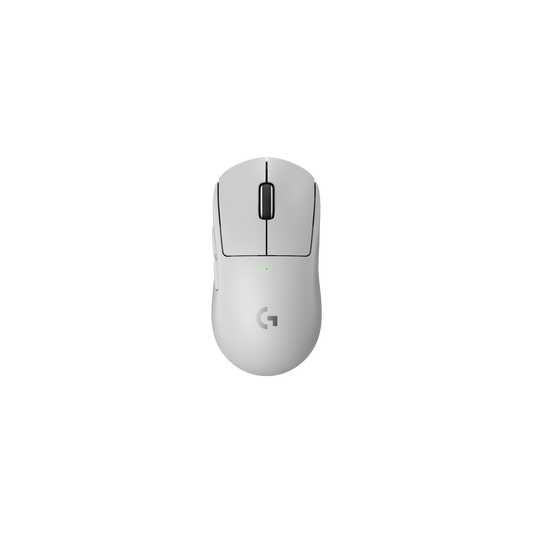 Logitech G PRO X SUPERLIGHT 2 white wireless gaming mouse front view for gaming setups in Dubai