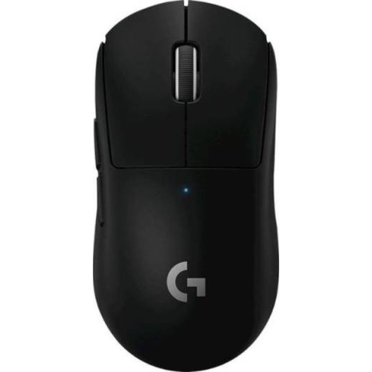 Logitech G PRO X SUPERLIGHT black wireless gaming mouse front view for gaming setups in Dubai