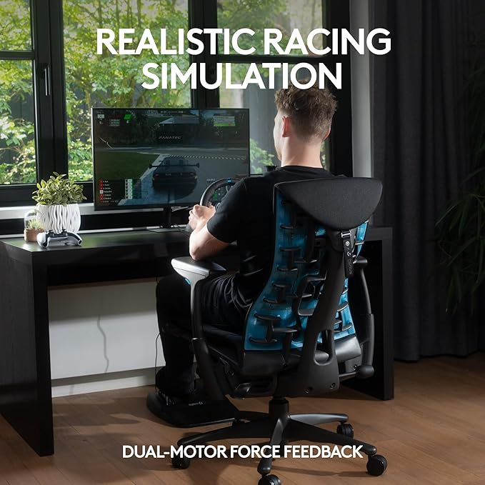 Logitech G29 force feedback racing wheel with leather steering wheel and paddle shifters