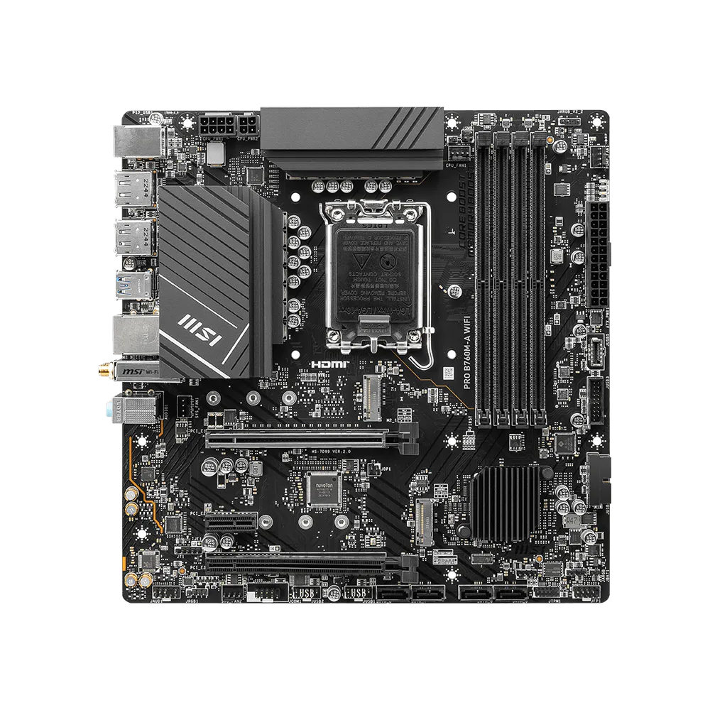 MSI PRO B760M-A WiFi DDR5 motherboard rear I/O ports