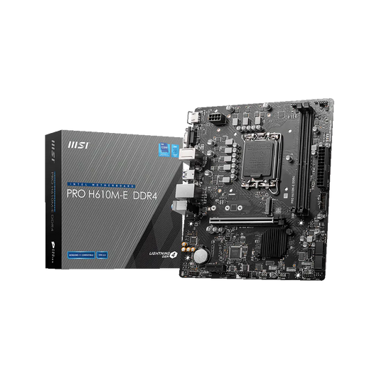 MSI PRO H610M-E DDR4 motherboard front view for Intel PC builds in Dubai