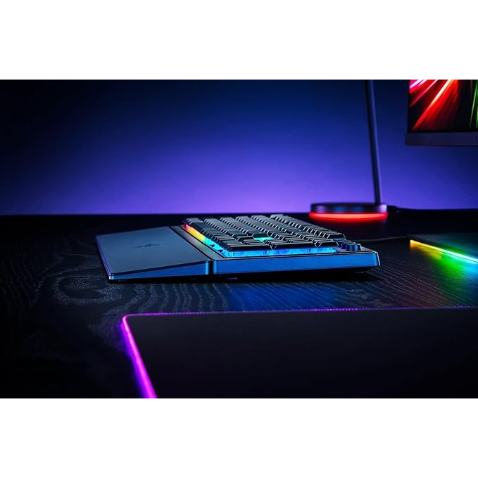 Razer Ornata V3 RGB Mecha-Membrane gaming keyboard angled product view