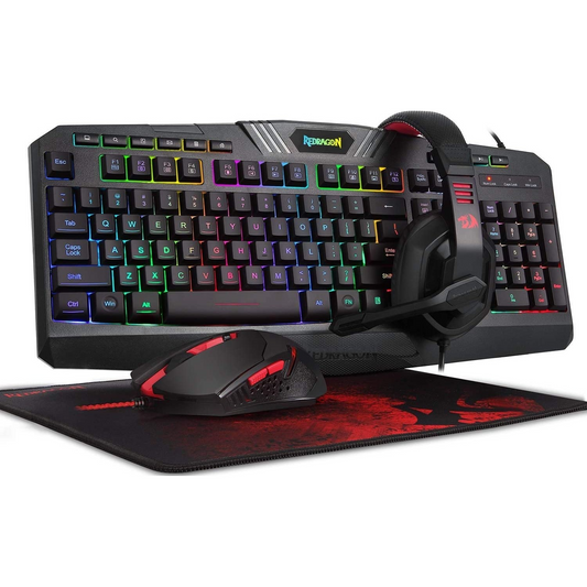 Redragon S101-BA-2 4-in-1 wired gaming combo front view for gaming setups in Dubai
