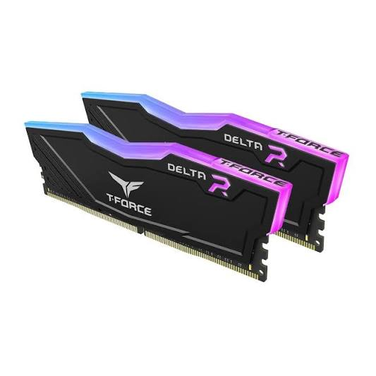 TEAMGROUP T-Force Delta RGB DDR4 3600MHz 16GB black RAM front view for gaming PC builds in Dubai