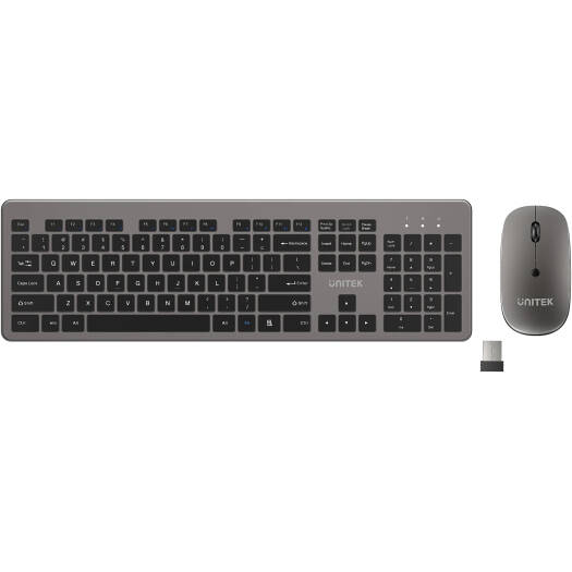 UNITEK SlimDuo T054GY01 wireless keyboard and mouse combo front view for desk setups in Dubai