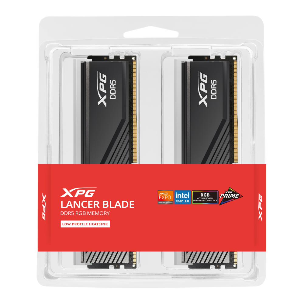 XPG Lancer Blade DDR5 6000MT/s 32GB black RAM front view for gaming PC builds in Dubai