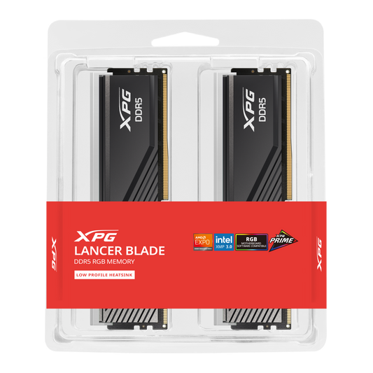 XPG Lancer Blade DDR5 6000MT/s 32GB black RAM front view for gaming PC builds in Dubai